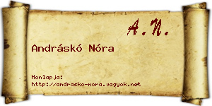 Andráskó Nóra névjegykártya