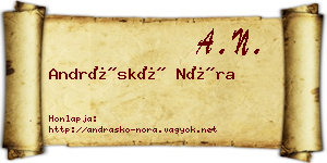 Andráskó Nóra névjegykártya