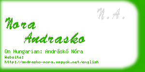nora andrasko business card