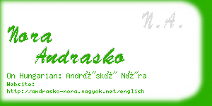nora andrasko business card